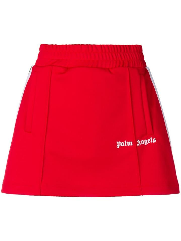 Palm Angels Side Stripe Mini Skirt - Red