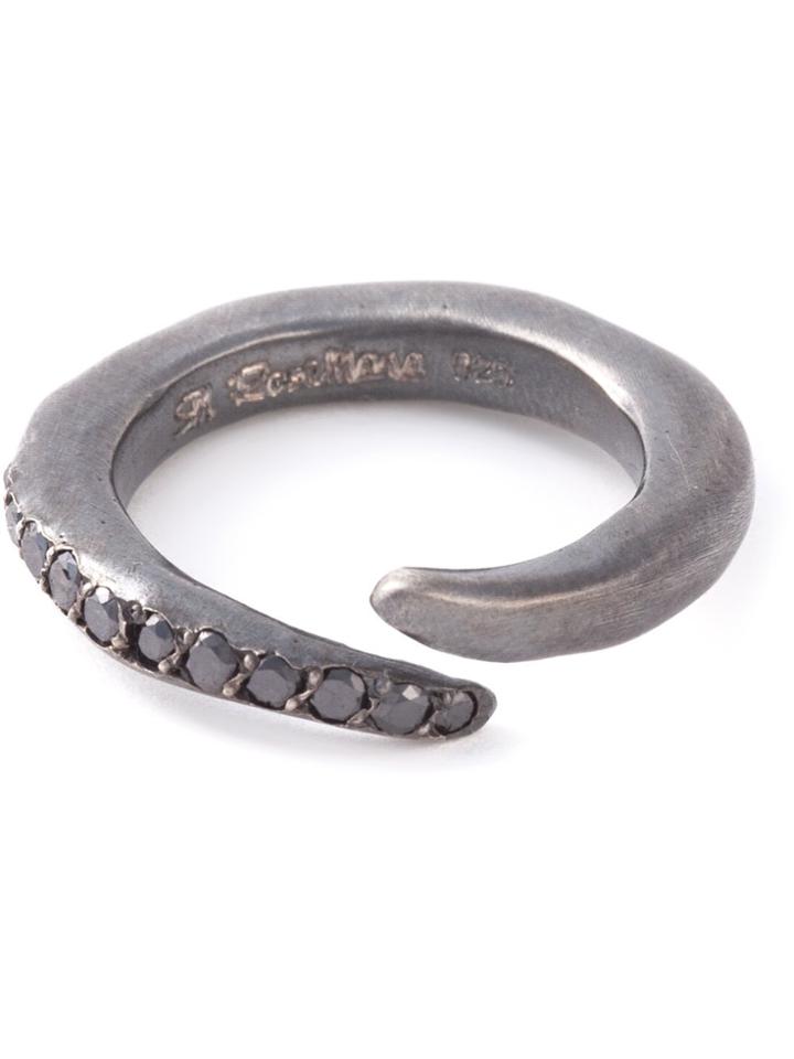 Rosa Maria Curved Diamond Ring - Grey