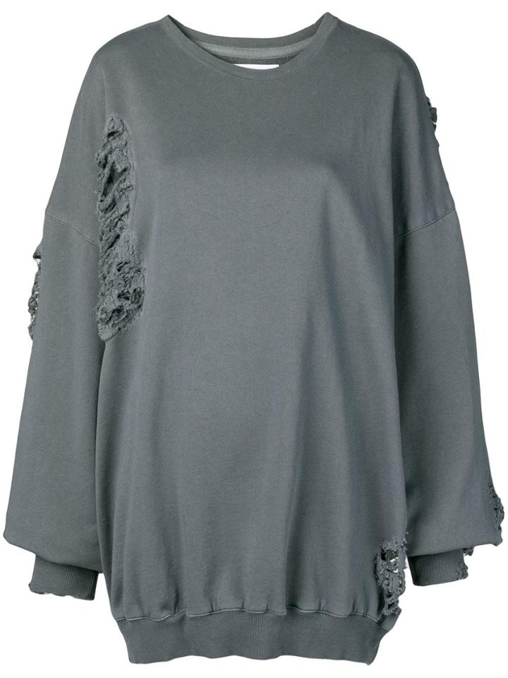 Almaz Oversized Distressed Sweatshirt - Grey