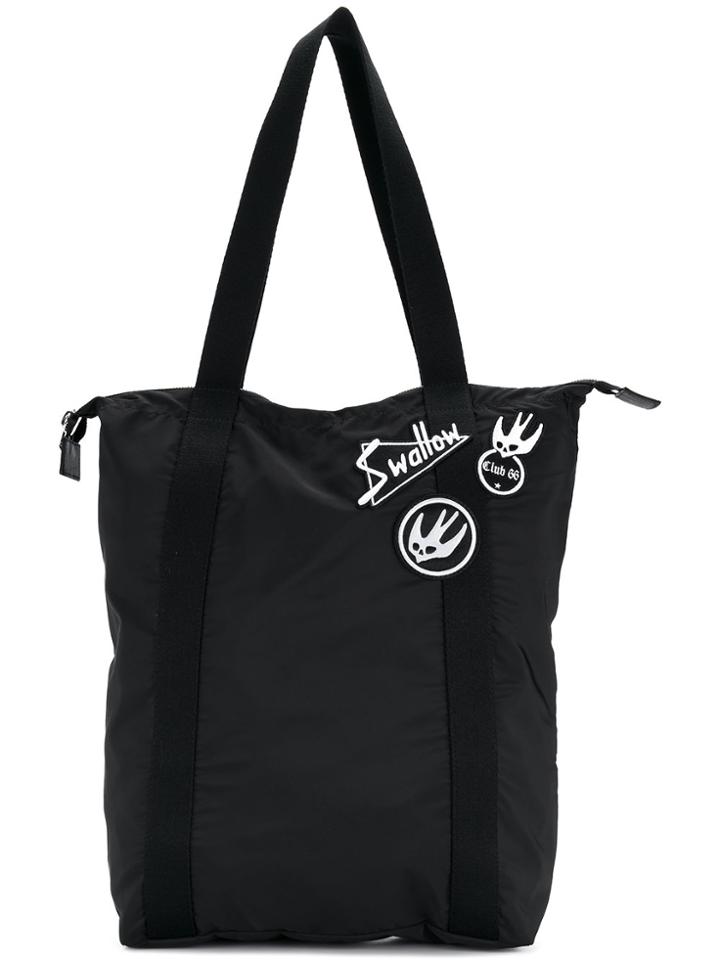 Mcq Alexander Mcqueen Swallow Patch Detail Tote - Black