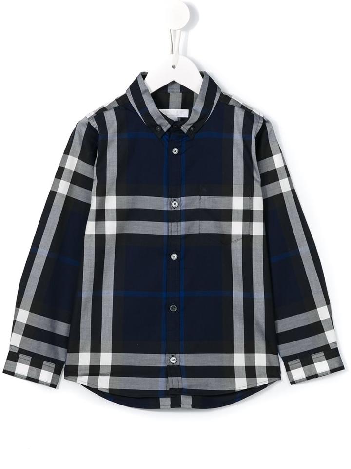 Burberry Kids Checked Shirt, Boy's, Size: 6 Yrs, Blue