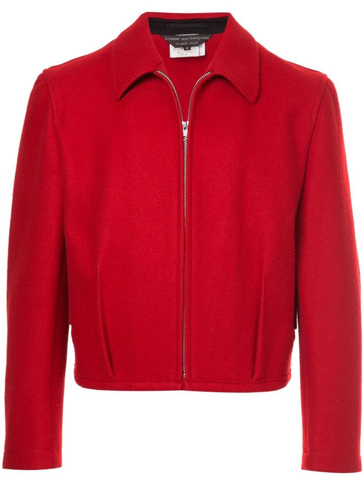 Comme Des Garçons Pre-owned Cropped Zip-up Coach Jacket - Red