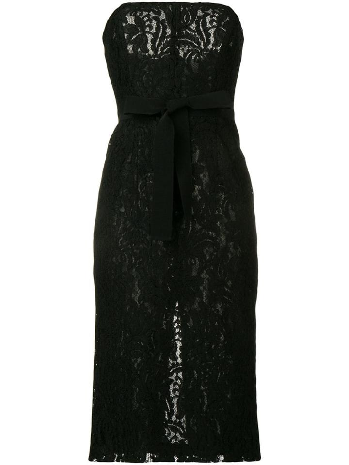 Brognano Strapless Lace Dress - Black