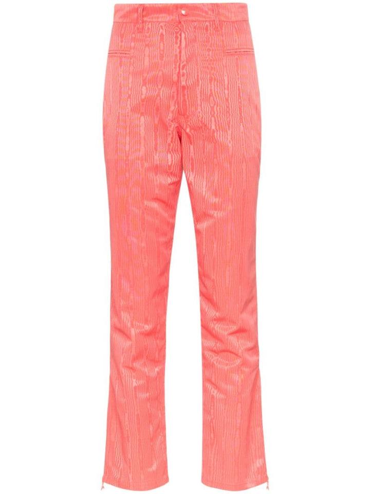 Marine Serre Textural-jacquard Cropped Trousers - Pink