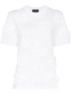 Simone Rocha Floral Appliqué Cotton T-shirt - White