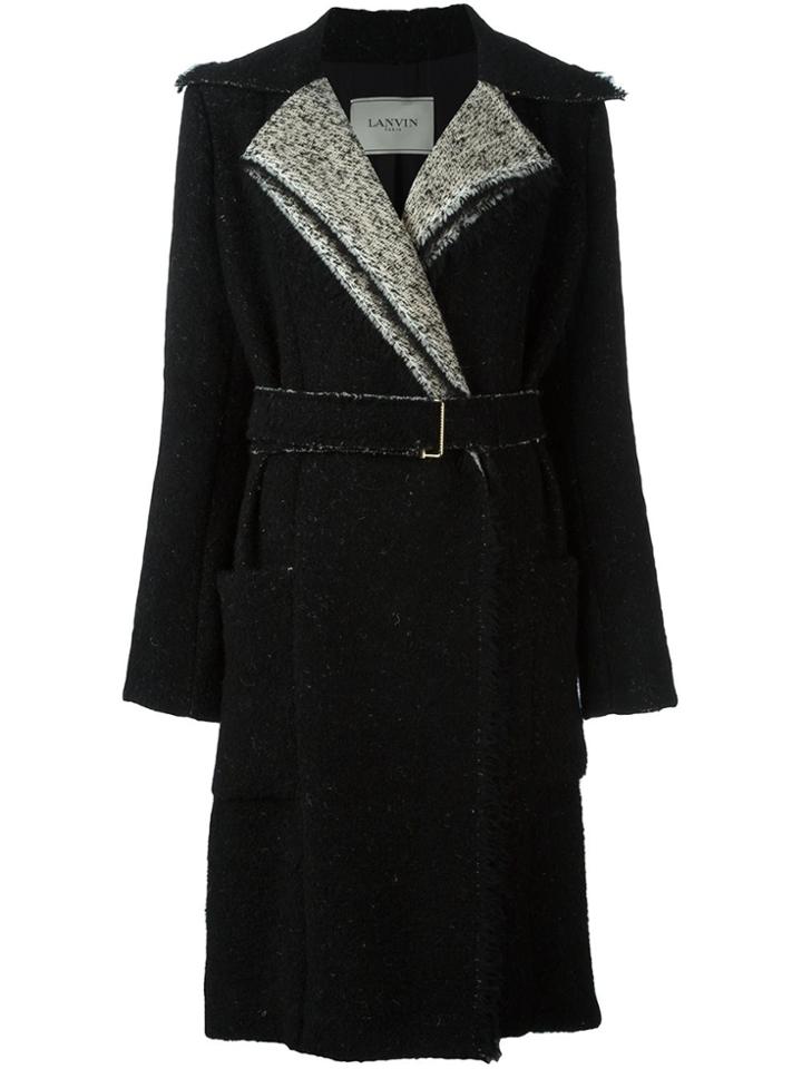Lanvin Dropped Shoulder Belted Coat - Black