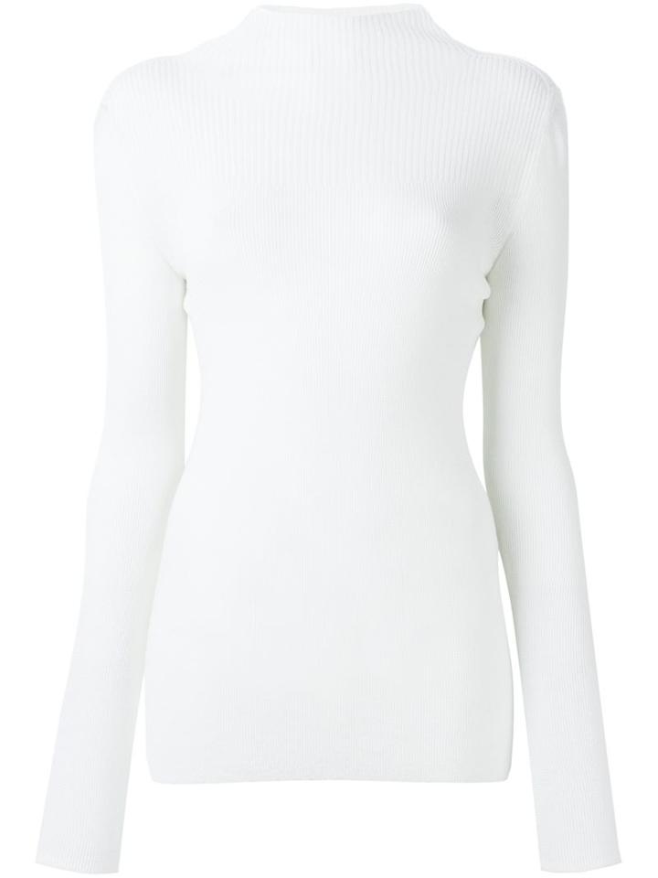 Isabel Marant Funnel Neck Jumper, Women's, Size: 38, White, Linen/flax/polyamide/wool