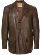 Fake Alpha Vintage 1940s Leather Coat - Brown