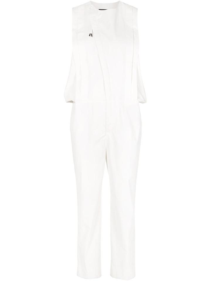 Alexandre Plokhov Pleated Front Jumpsuit, Women's, Size: 38, White, Cotton/resin