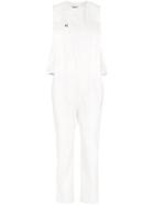 Alexandre Plokhov Pleated Front Jumpsuit, Women's, Size: 38, White, Cotton/resin