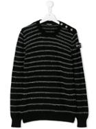Balmain Kids Teen Striped Sweater - Black