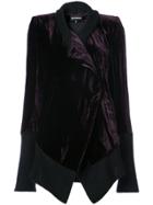 Ann Demeulemeester Knitted Trim Asymmetrical Jacket - Pink & Purple