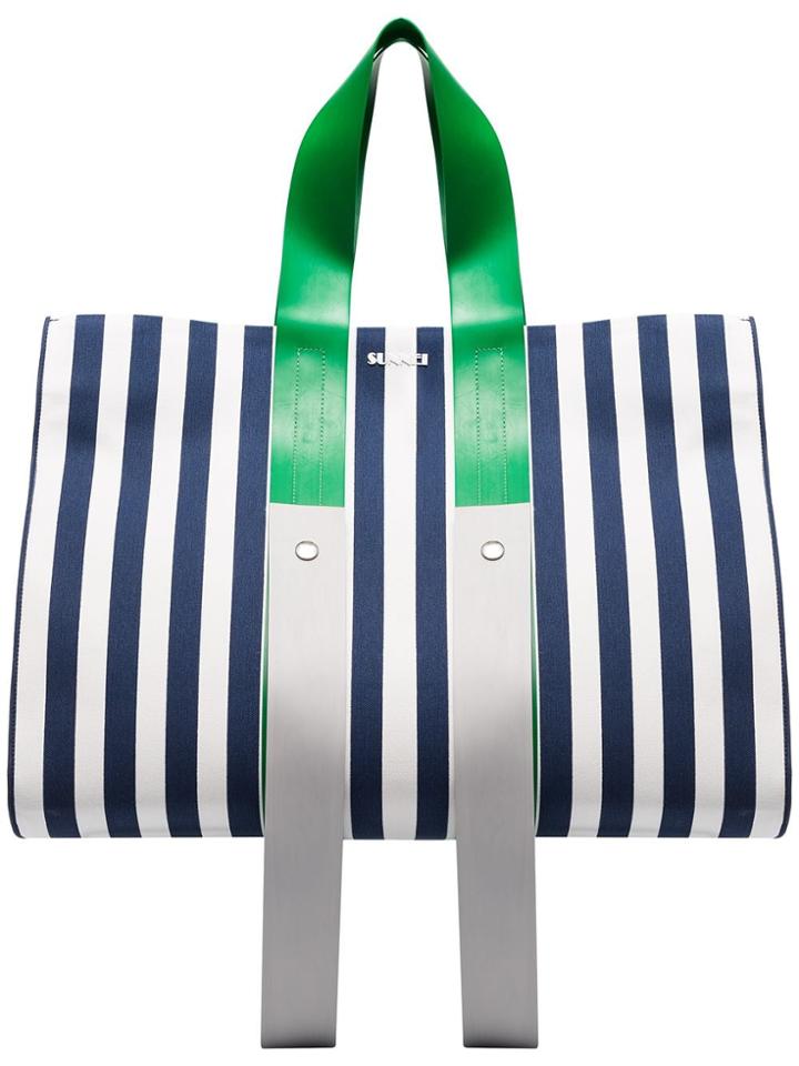 Sunnei Blue Medusa Stripe Tote Bag