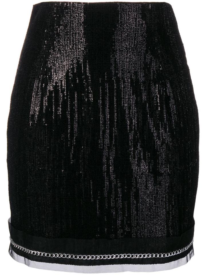 Plein Sud Sequin Mini Skirt - Black