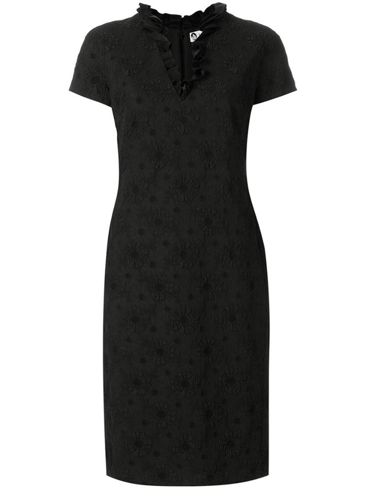 Lanvin Floral Cloqué Dress - Black