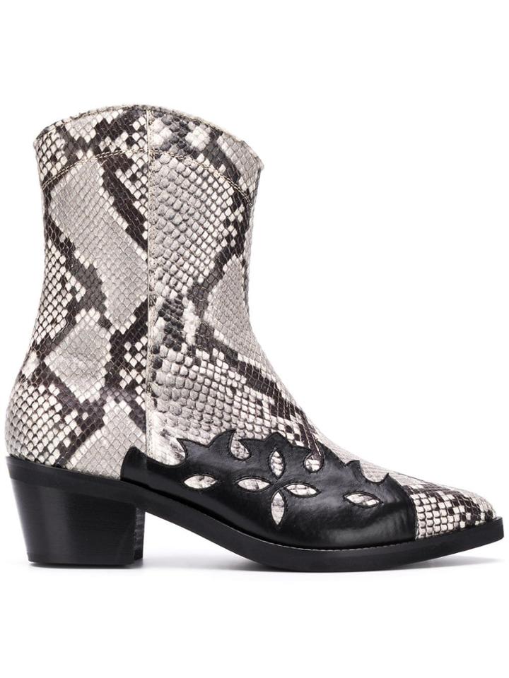 Coliac Cowboy Ankle Boots - Grey