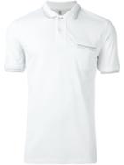 Brunello Cucinelli Piped Polo Shirt, Men's, Size: S, White, Cotton