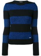 Dsquared2 - Striped Knitted Top - Women - Polyester/virgin Wool/polyimide - M, Women's, Black, Polyester/virgin Wool/polyimide