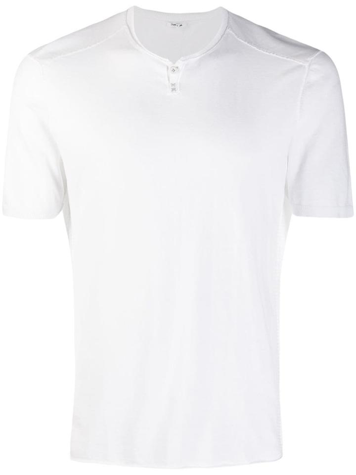 Transit Button Neckline T-shirt - White