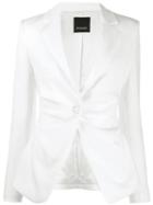 Pinko Fitted Single-breasted Blazer - White