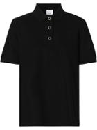 Burberry Monogram Motif Piqué Polo Shirt - Black