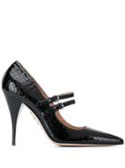 Miu Miu Snakeskin Effect High-heels - Black
