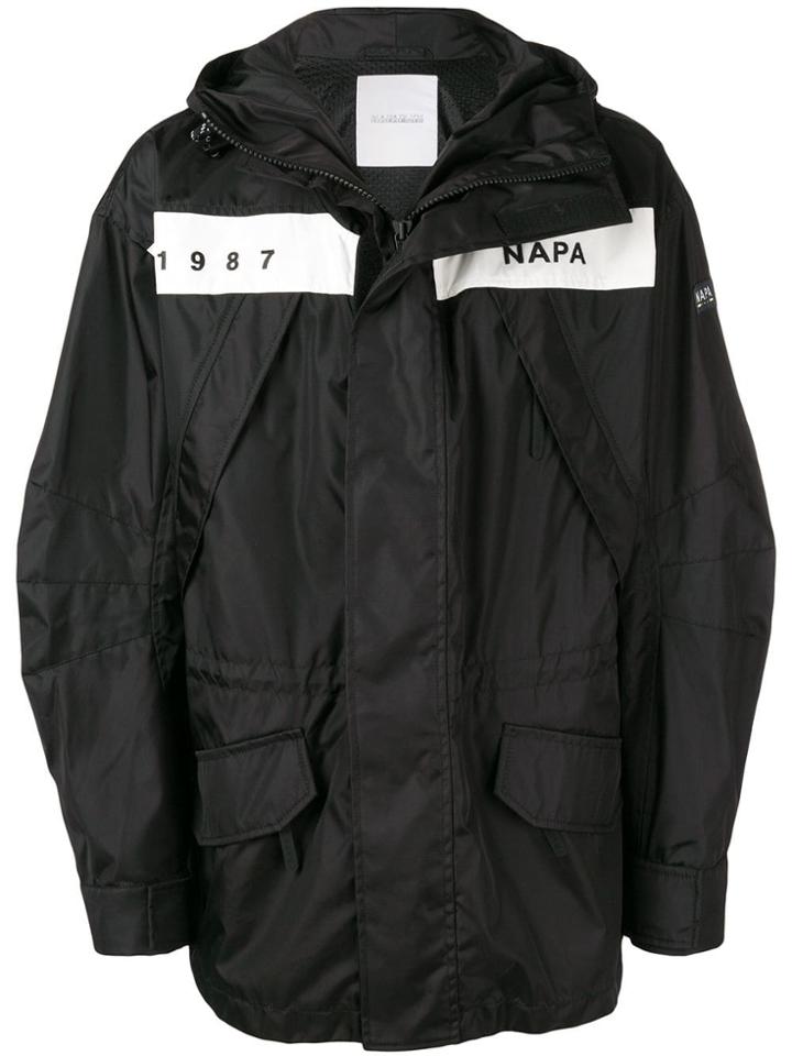 Napa Silver Logo Hooded Jacket - Black
