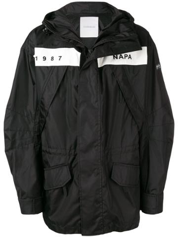 Napa Silver Logo Hooded Jacket - Black