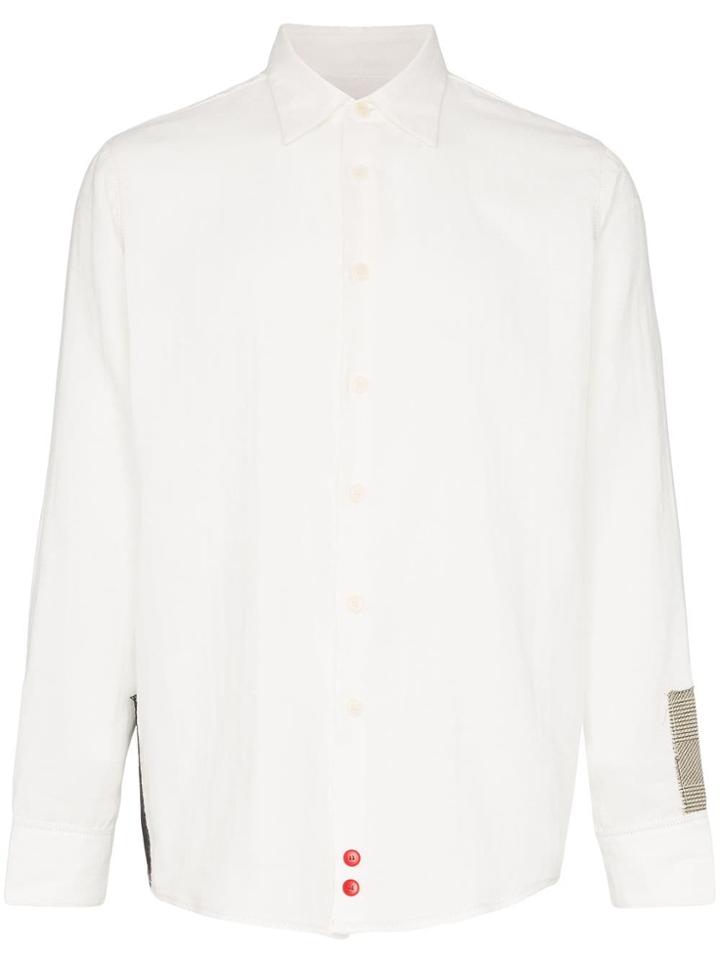 78 Stitches Patchwork Embellished Organic Cotton Shirt - White