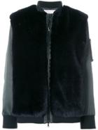 Victoria Victoria Beckham Faux Fur Panel Bomber Jacket - Black