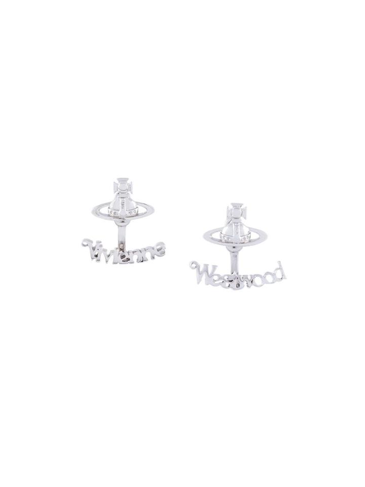 Vivienne Westwood Logo Earrings, Women's, Metallic, Brass