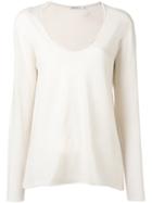 T By Alexander Wang - Scoop Neck Sweatshirt - Women - Merino - L, Nude/neutrals, Merino