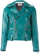 Golden Goose Deluxe Brand Laurent Biker Jacket, Women's, Size: Small, Blue, Leather/viscose/cupro