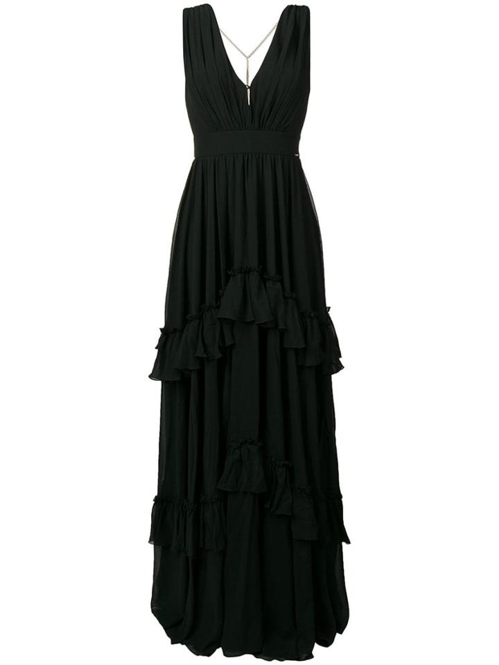 Liu Jo Tiered Long Empire Dress - Black