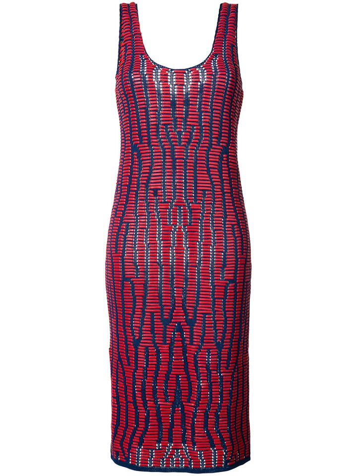 Proenza Schouler - Knit Pencil Dress - Women - Cotton/leather/polyamide/rayon - S, Blue, Cotton/leather/polyamide/rayon