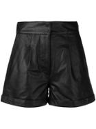 Tela High-waist Pleated Shorts - Black