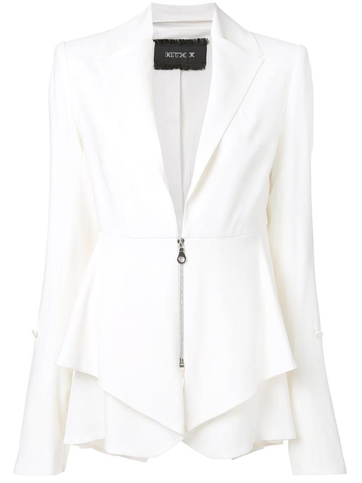 Kitx 'patch Collar' Blazer, Women's, Size: 12, White, Elastodiene/viscose/wool