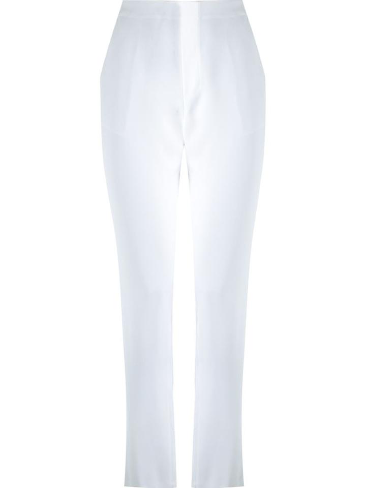 Martha Medeiros Straight Trousers, Women's, Size: 40, White, Acetate/silk
