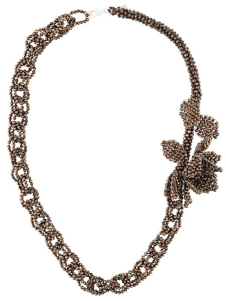 Night Market Beaded Chain Necklace, Women's, Brown