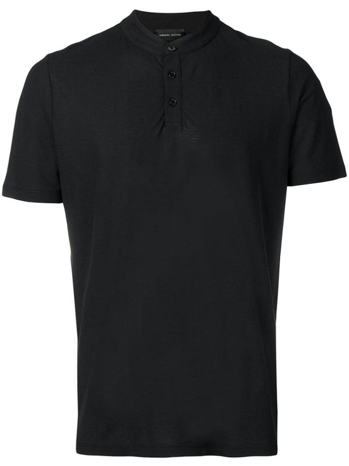 Roberto Collina Buttoned T-shirt - Black