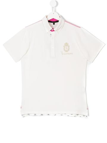 Billionaire Kids Embroidered Logo Polo Shirt - White