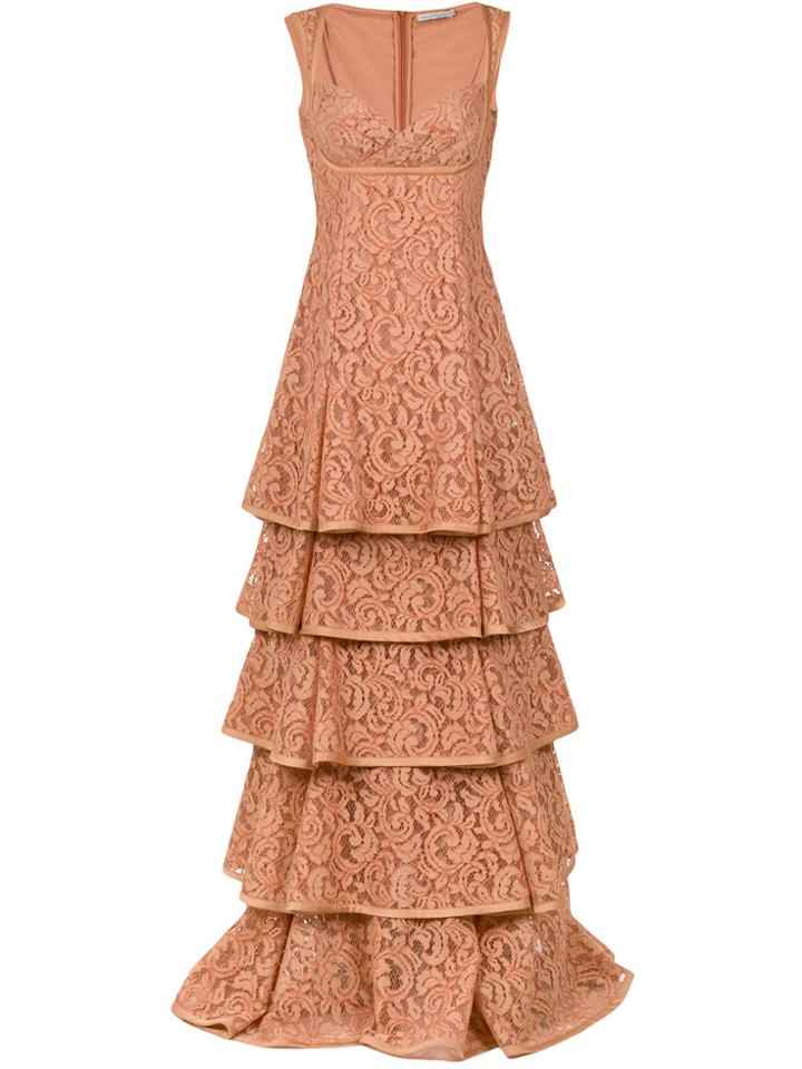Martha Medeiros Lace Maxi Gown - Brown