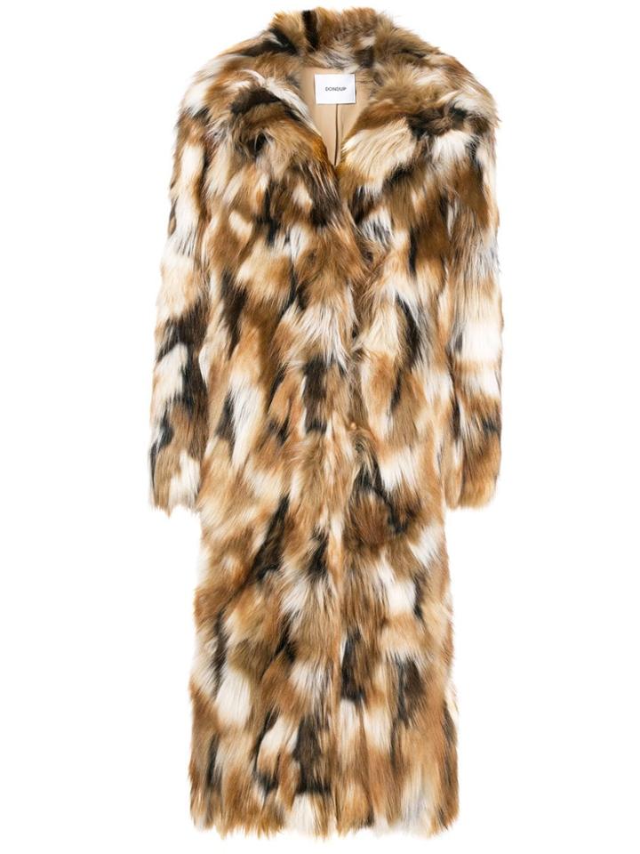 Dondup Faux Fur Coat - Nude & Neutrals