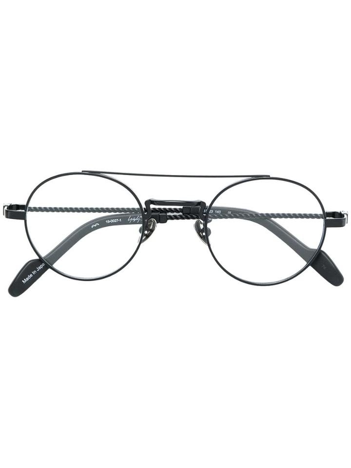 Yohji Yamamoto Aviator-style Glasses - Black