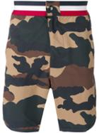 Moncler Camouflage Print Swim Shorts, Men's, Size: Medium, Brown, Polyamide