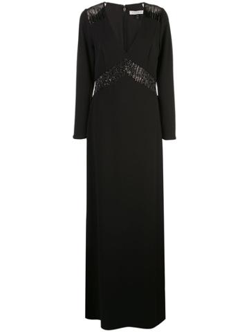 Halston Heritage Sequinned V-neck Gown - Black