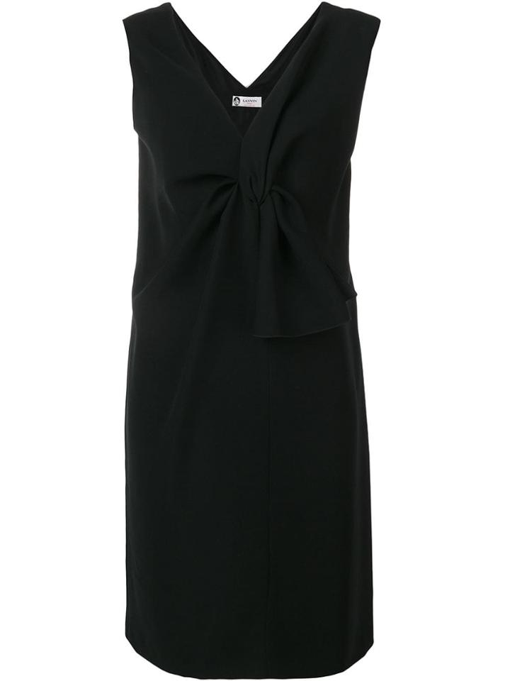 Lanvin Tie Front Midi Dress - Black