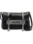 Miu Miu Grace Lux Leather Shoulder Bag - Black