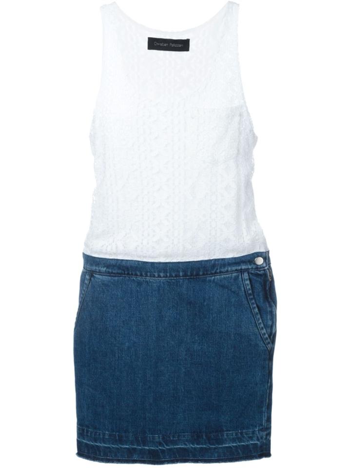 Christian Pellizzari Denim Skirt Dress - White