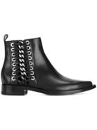 Alexander Mcqueen Chain And Eyelet Detail Chelsea Boots - Black